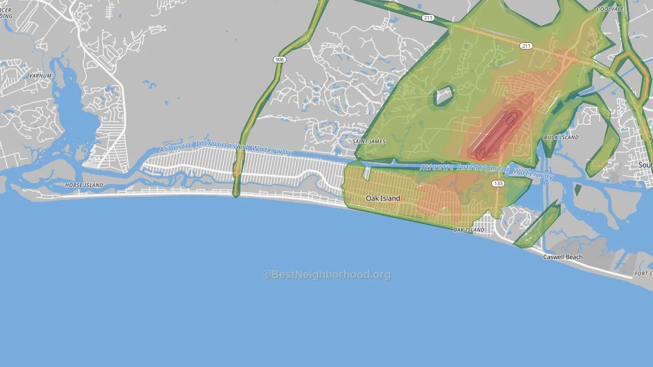 28465, NC Map of Noise Levels in 28465