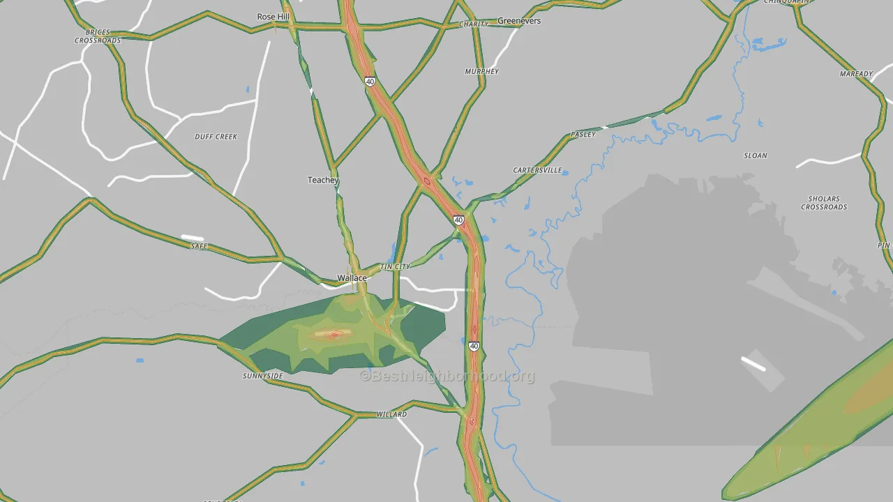 28466, NC Map of Noise Levels in 28466