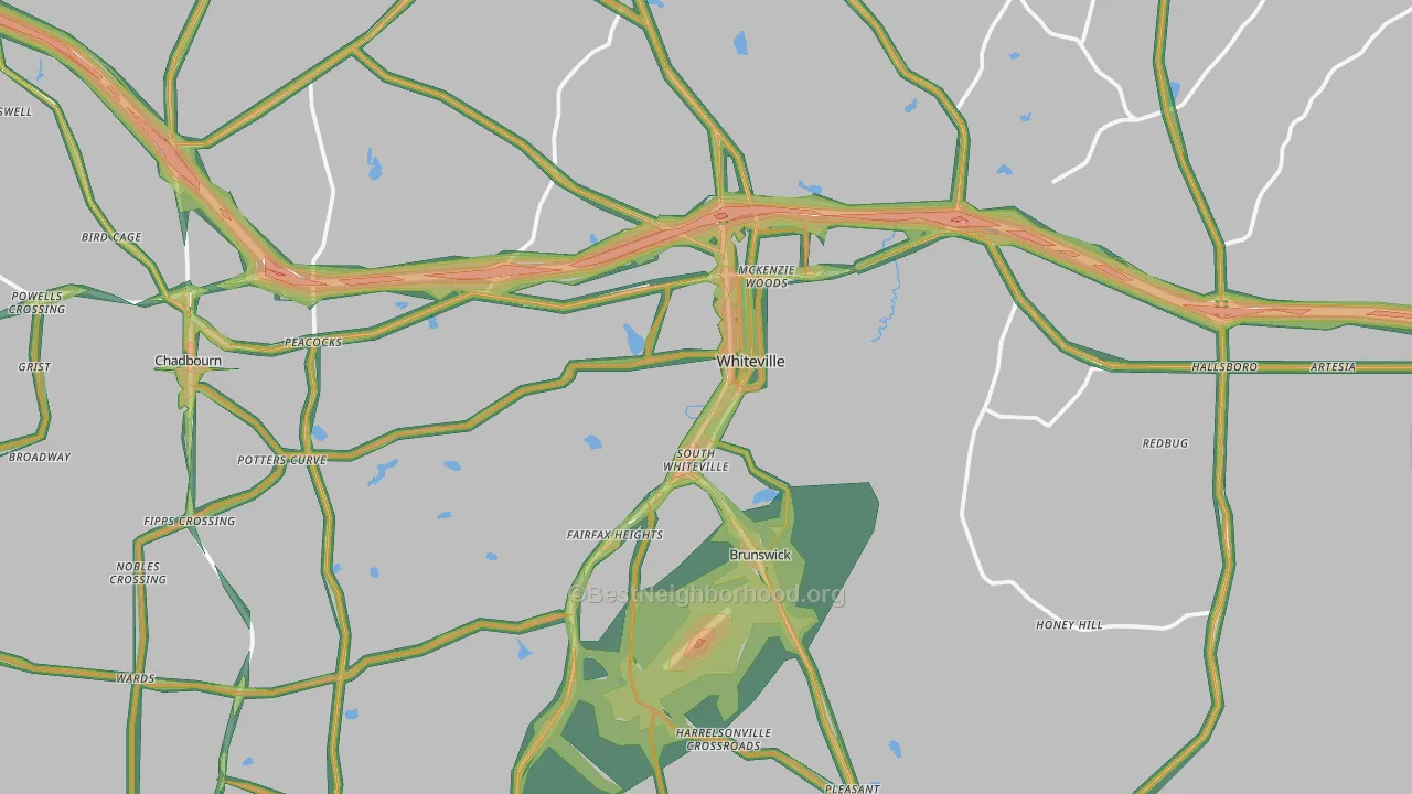 28472, NC Map of Noise Levels in 28472