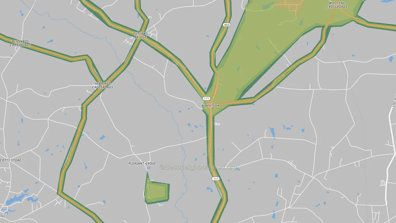 28508, NC Map of Noise Levels in 28508