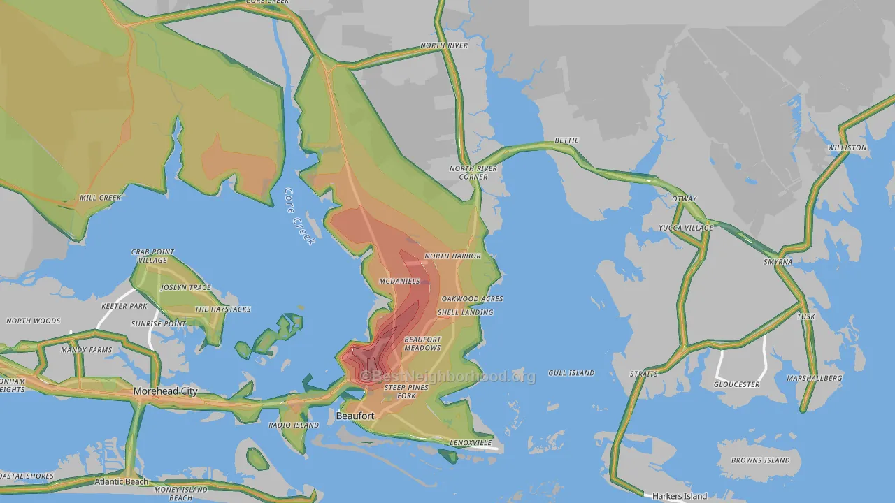 28516, NC Map of Noise Levels in 28516