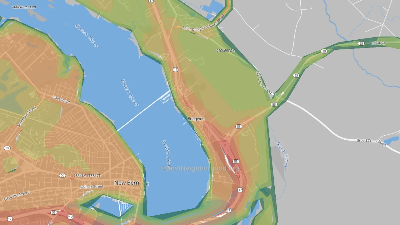 28519, NC Map of Noise Levels in 28519