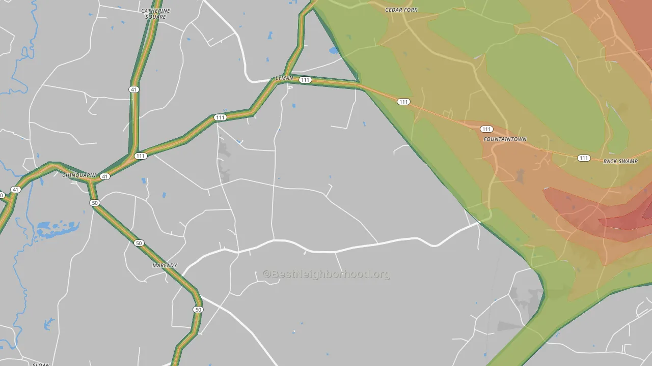 28521, NC Map of Noise Levels in 28521