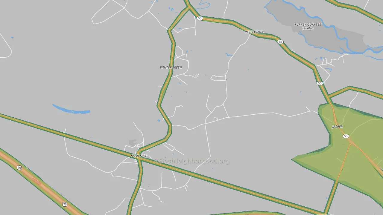 28523, NC Map of Noise Levels in 28523
