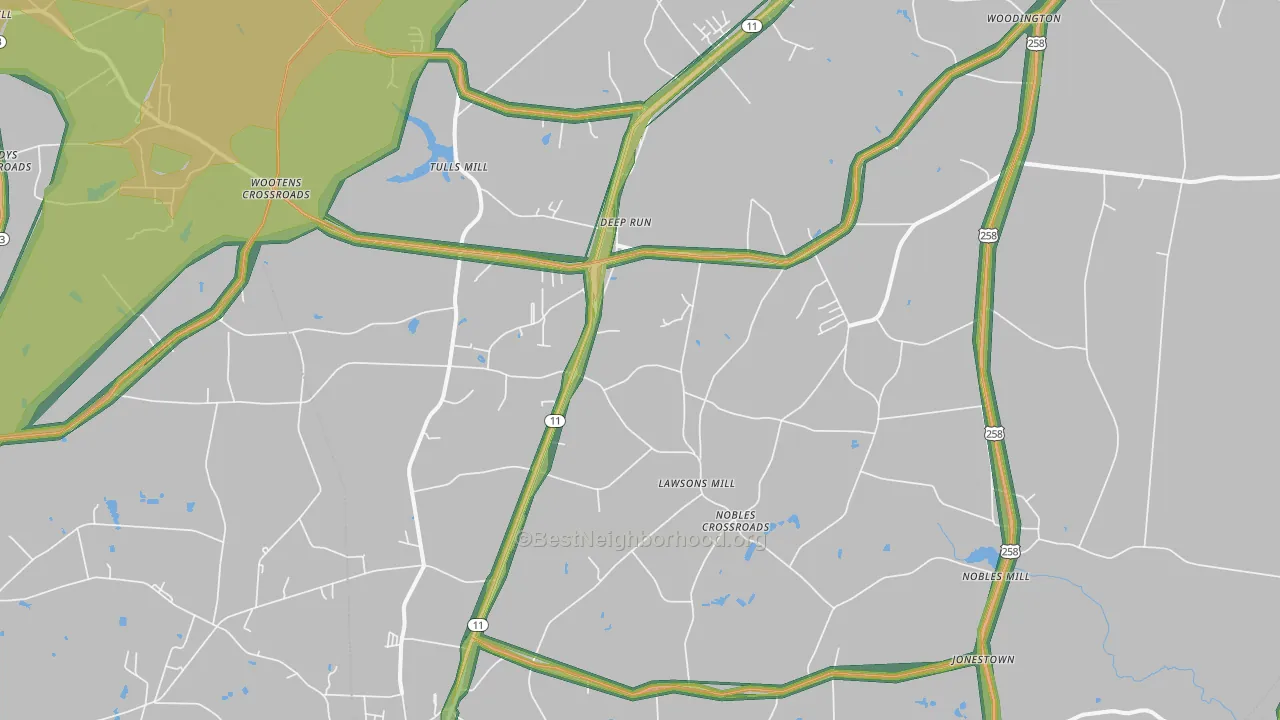 28525, NC Map of Noise Levels in 28525