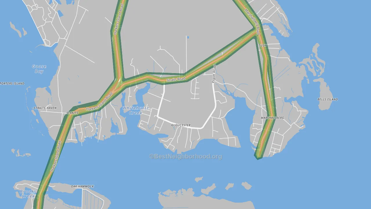 28528, NC Map of Noise Levels in 28528