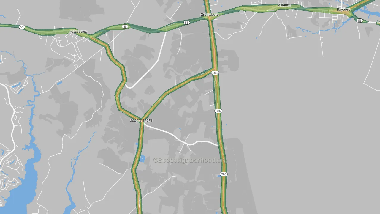 28529, NC Map of Noise Levels in 28529