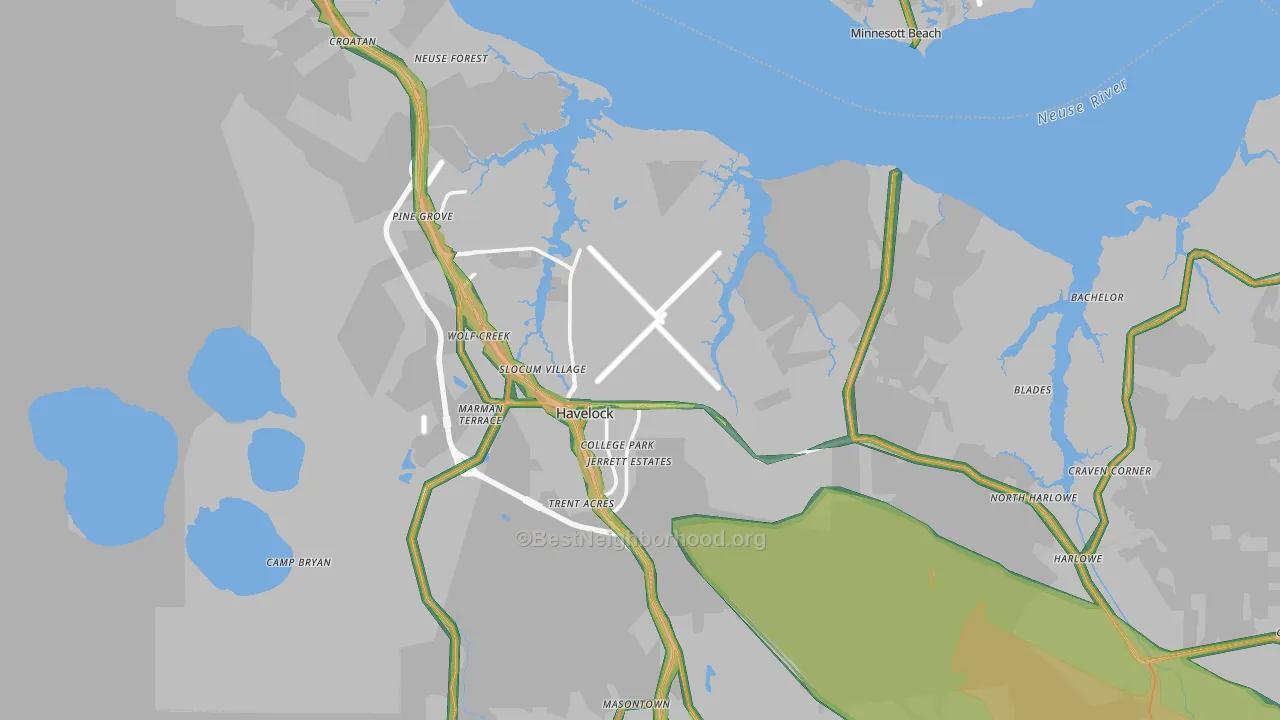 28532, NC Map of Noise Levels in 28532