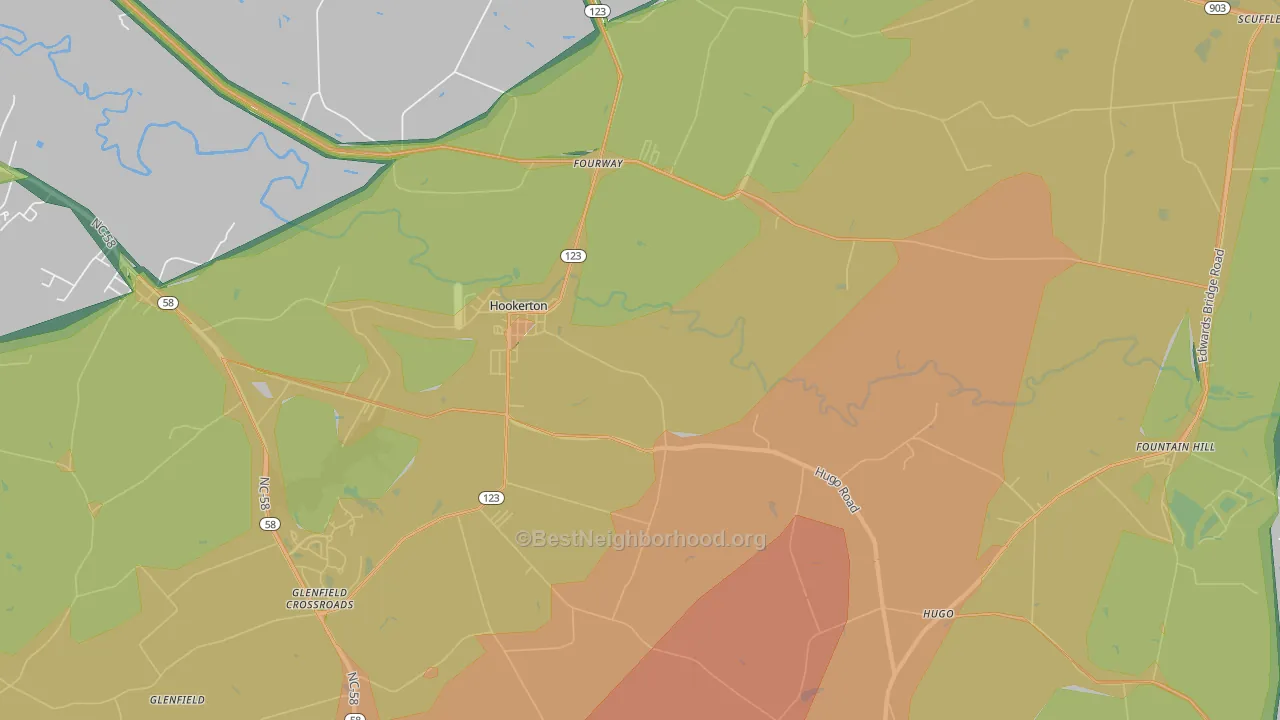 28538, NC Map of Noise Levels in 28538