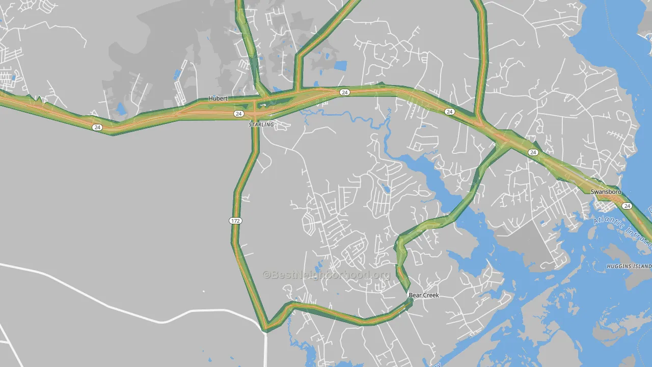 28539, NC Map of Noise Levels in 28539