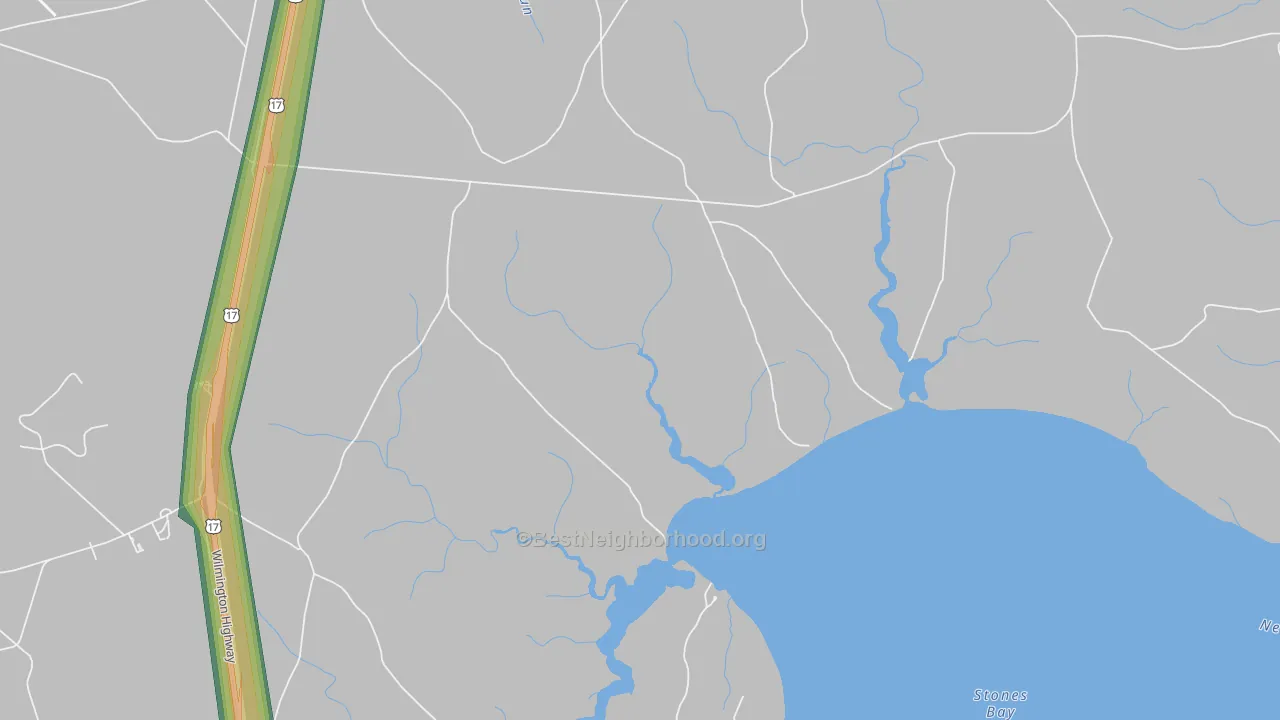 28542, NC Map of Noise Levels in 28542