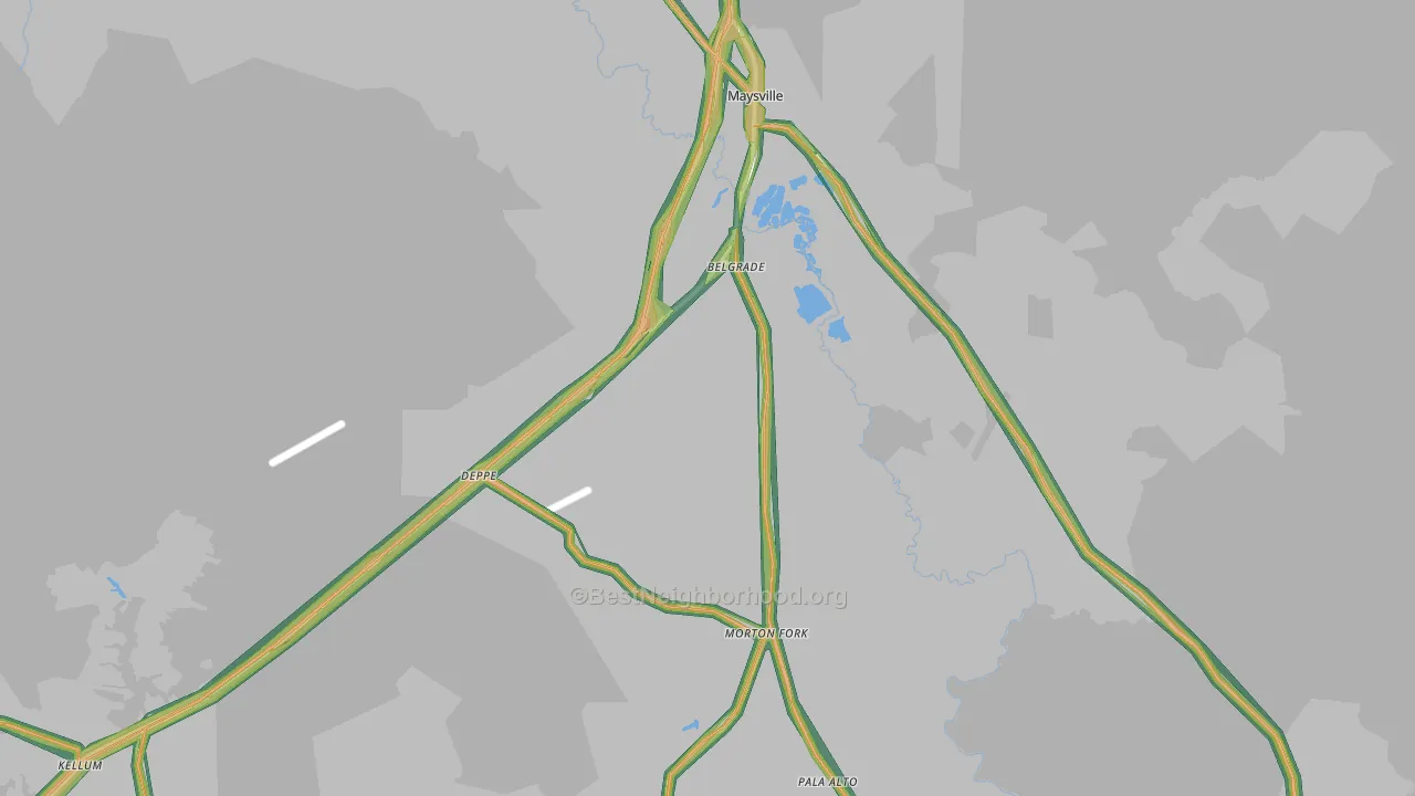 28555, NC Map of Noise Levels in 28555