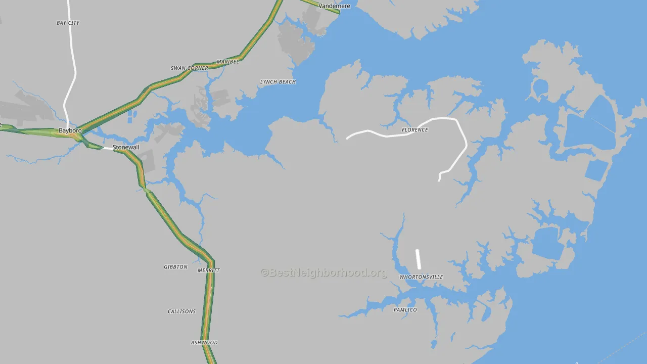 28556, NC Map of Noise Levels in 28556