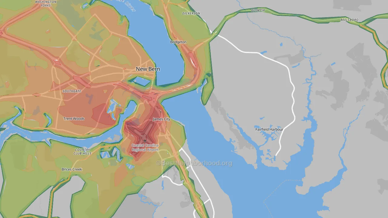 28560, NC Map of Noise Levels in 28560