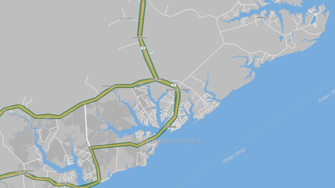 28571, NC Map of Noise Levels in 28571