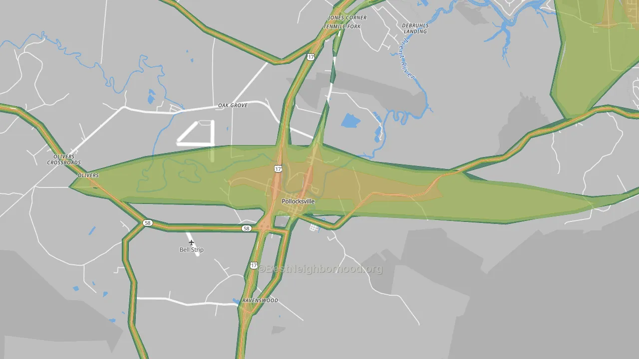 28573, NC Map of Noise Levels in 28573