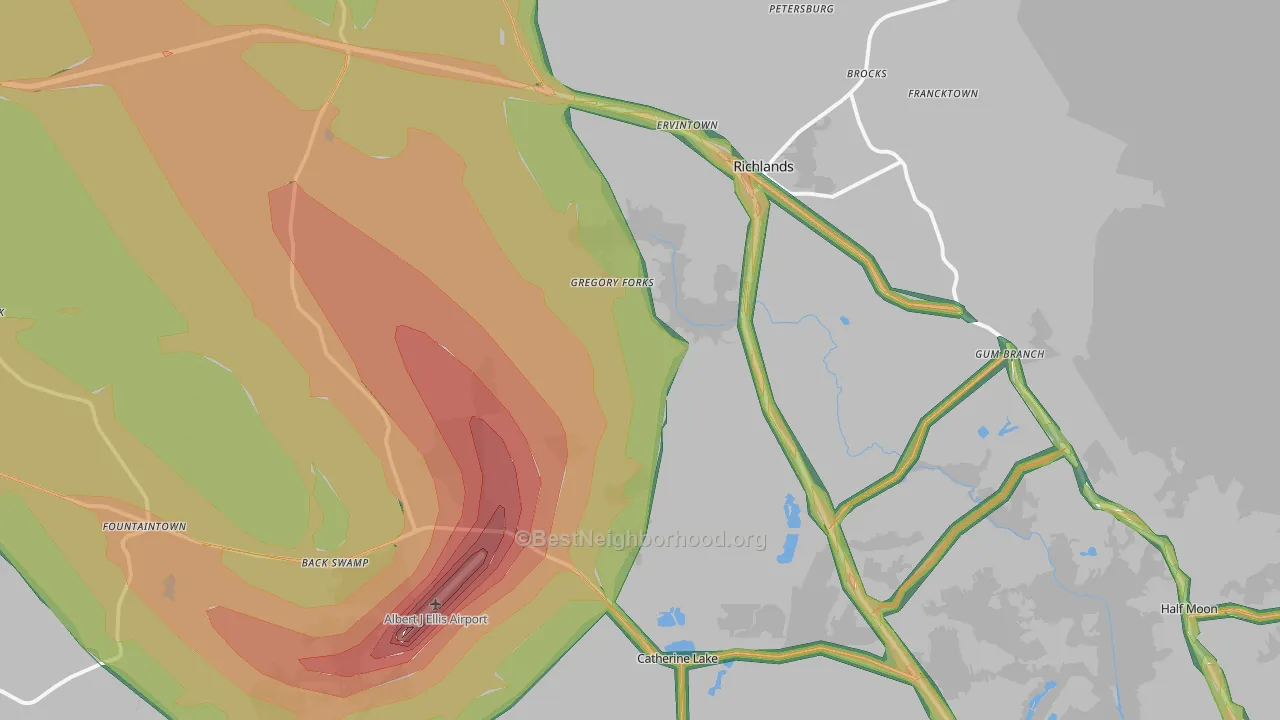 28574, NC Map of Noise Levels in 28574