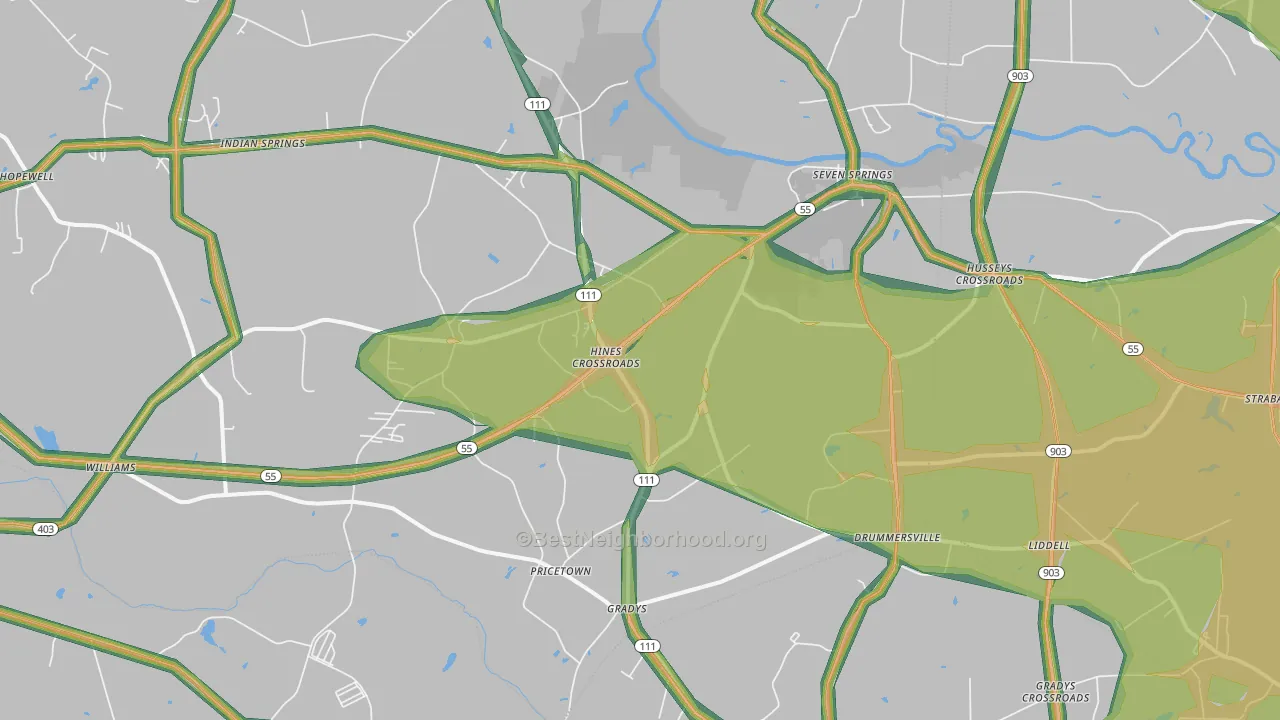 28578, NC Map of Noise Levels in 28578
