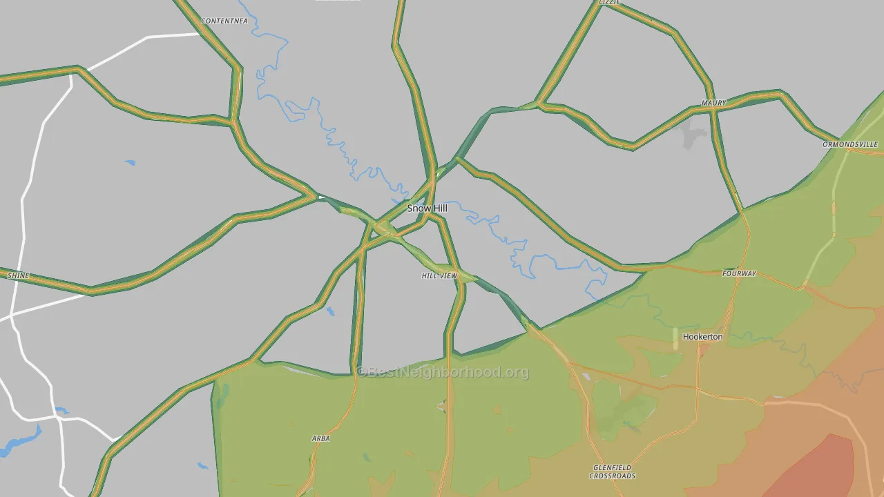28580, NC Map of Noise Levels in 28580