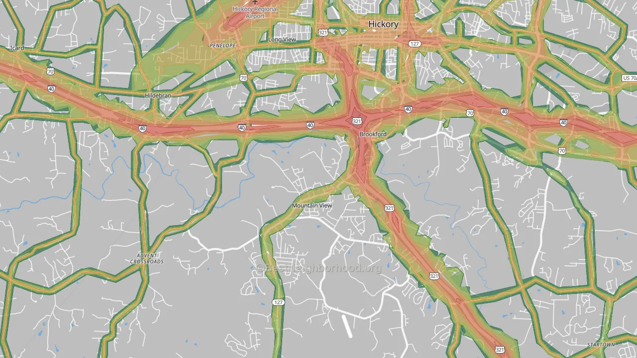 28602, NC Map of Noise Levels in 28602