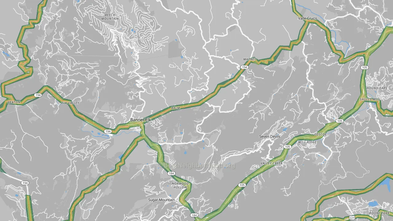28604, NC Map of Noise Levels in 28604
