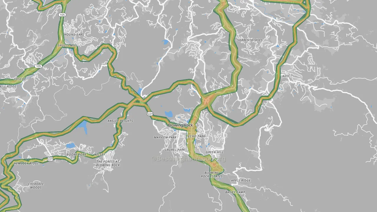 28605, NC Map of Noise Levels in 28605