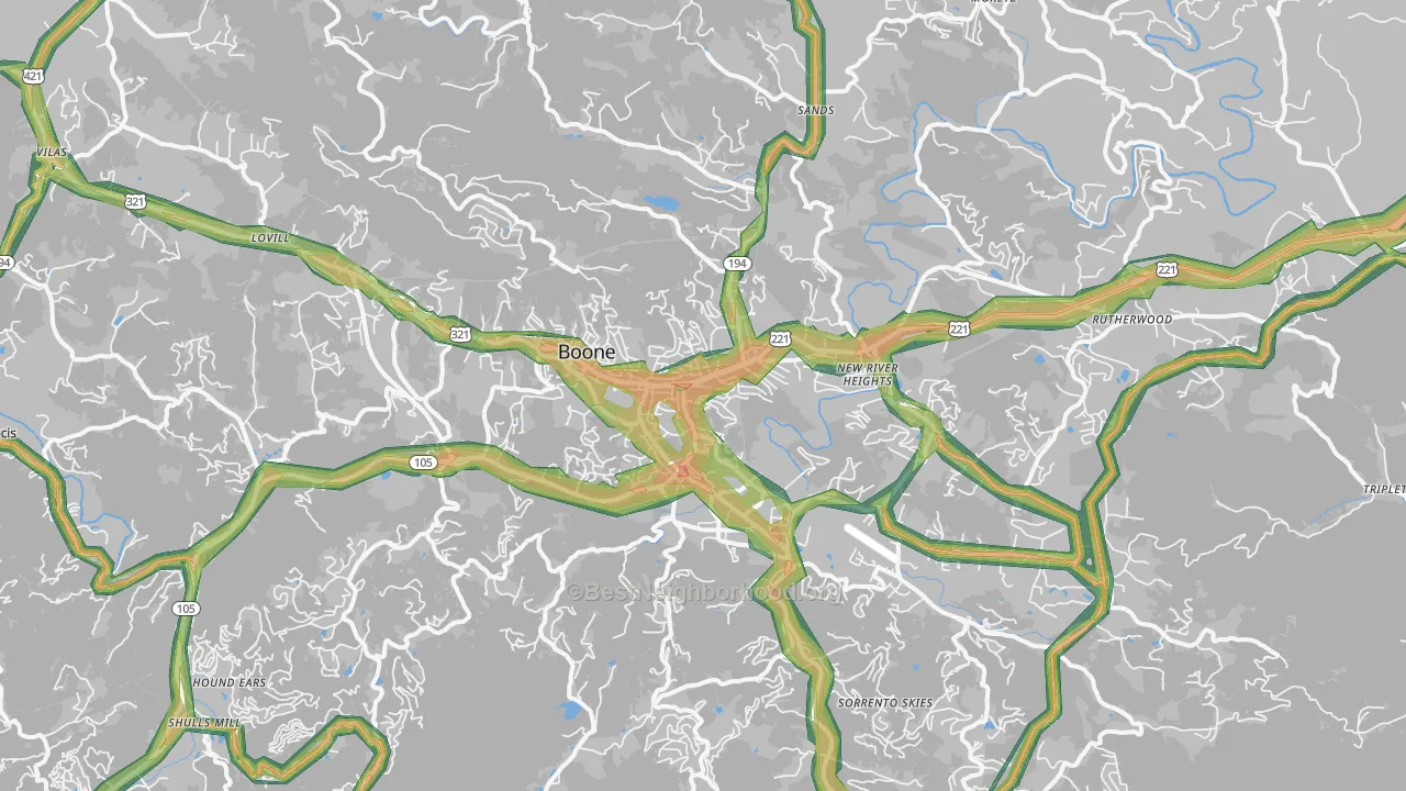 28607, NC Map of Noise Levels in 28607