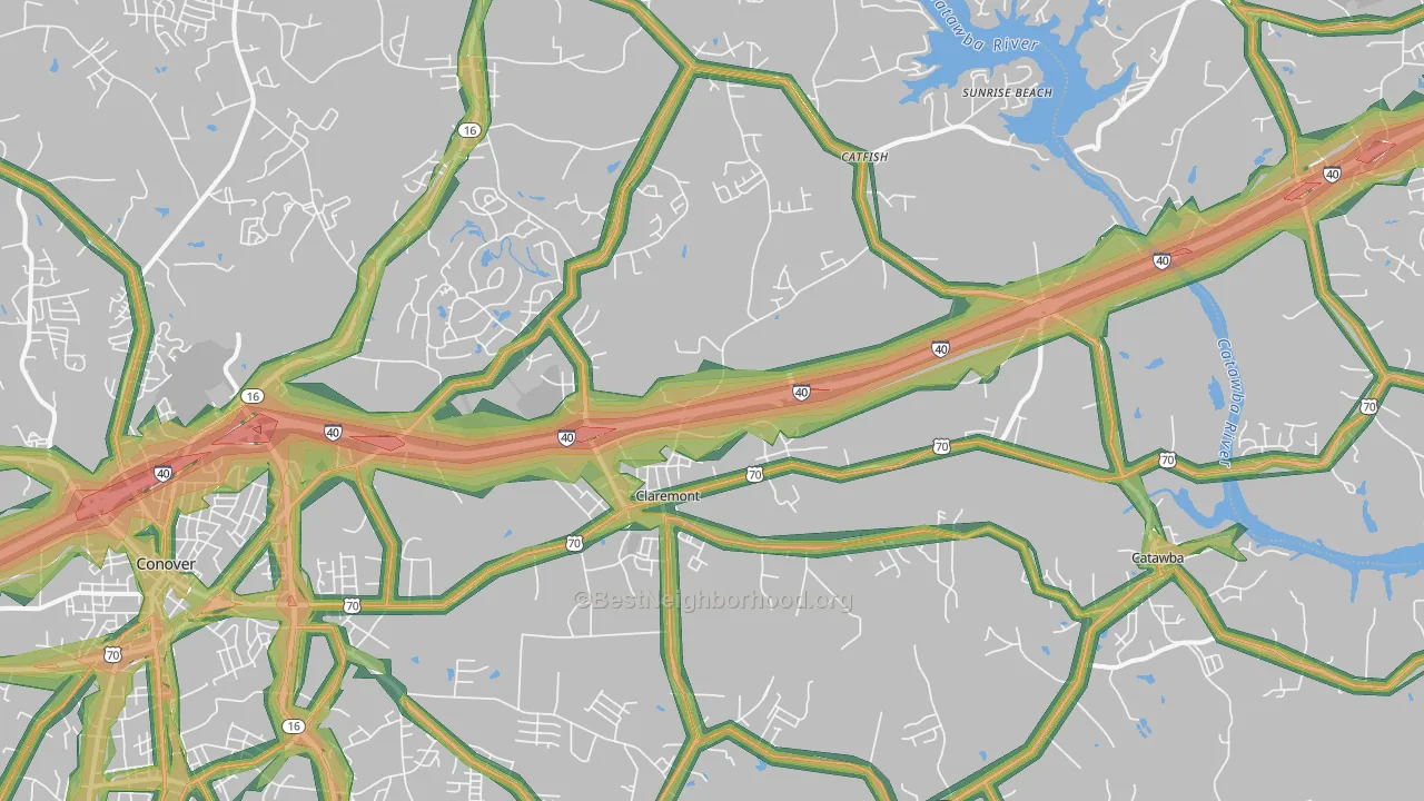 28610, NC Map of Noise Levels in 28610