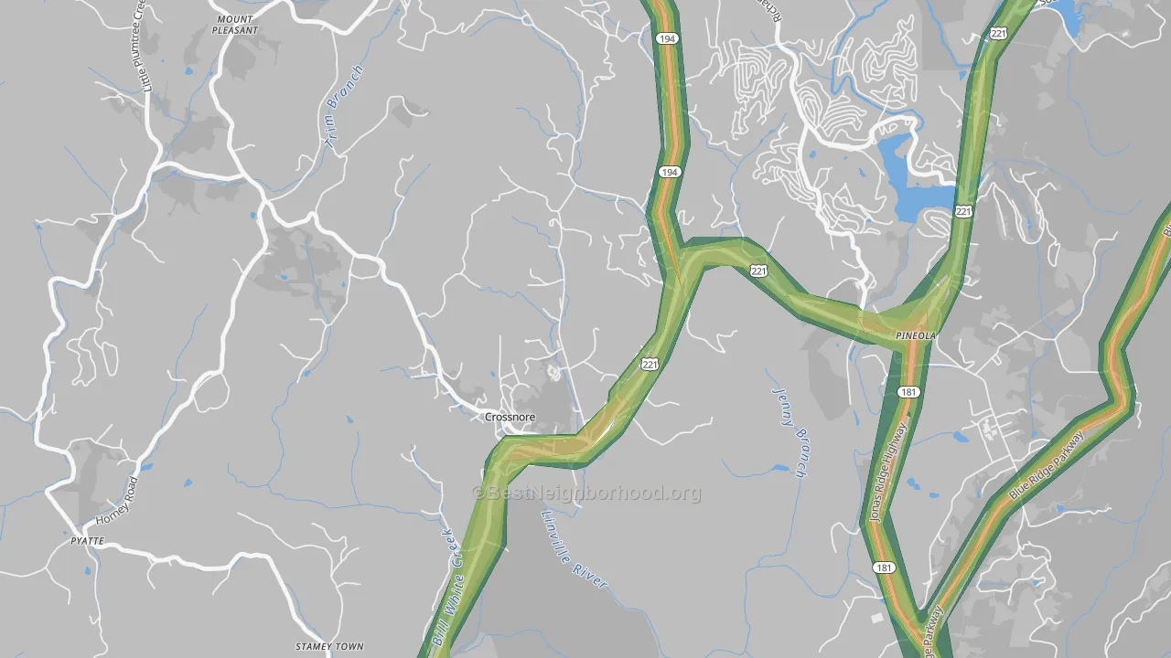 28616, NC Map of Noise Levels in 28616