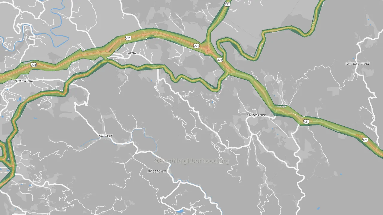 28618, NC Map of Noise Levels in 28618