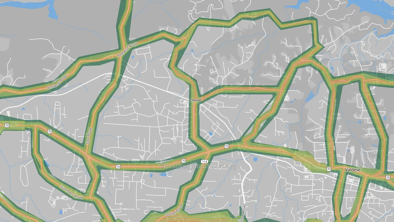 28619, NC Map of Noise Levels in 28619
