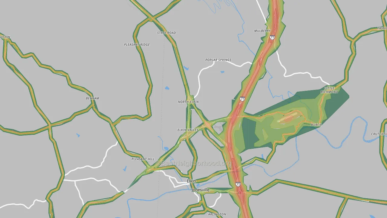 28621, NC Map of Noise Levels in 28621