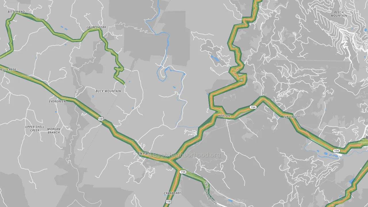28622, NC Map of Noise Levels in 28622