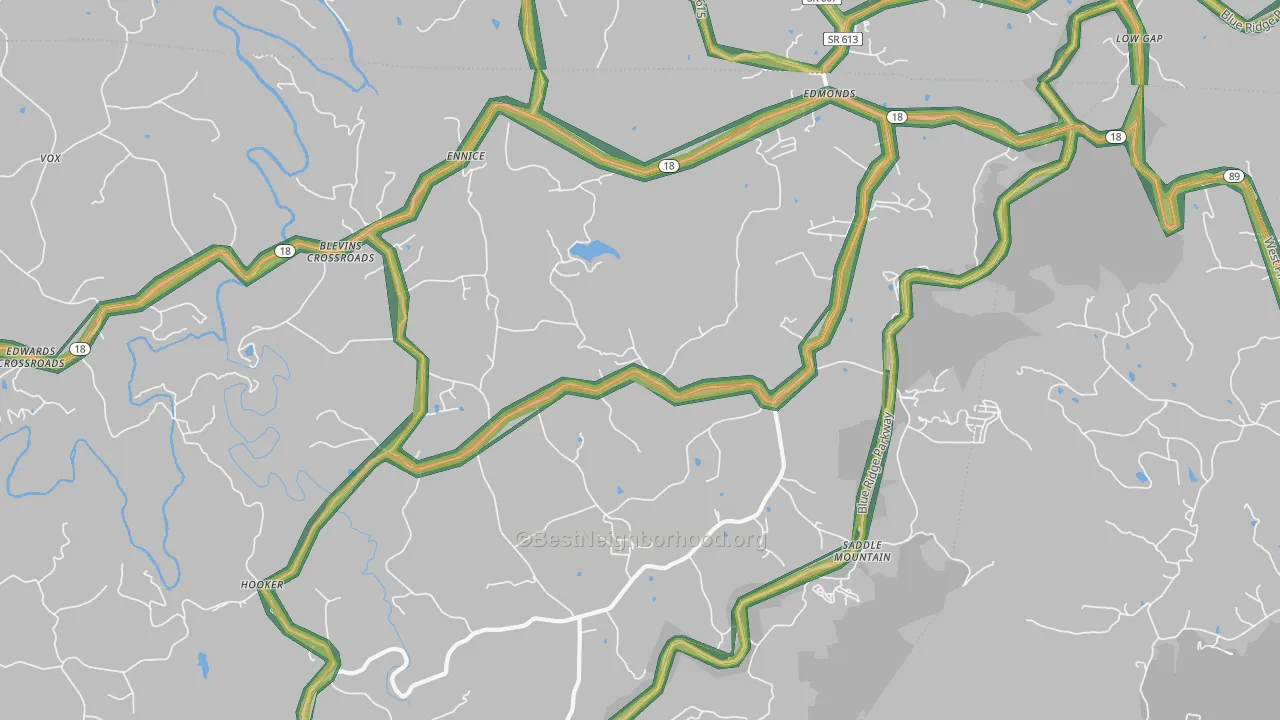 28623, NC Map of Noise Levels in 28623