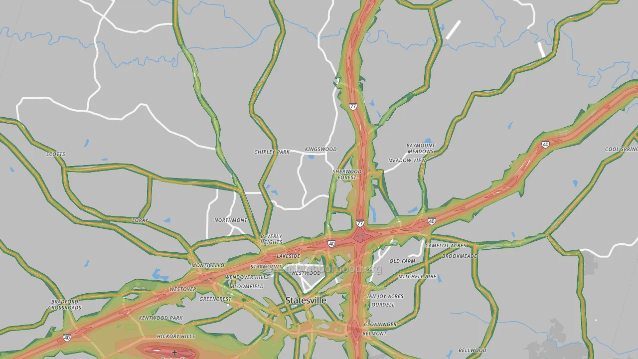28625, NC Map of Noise Levels in 28625
