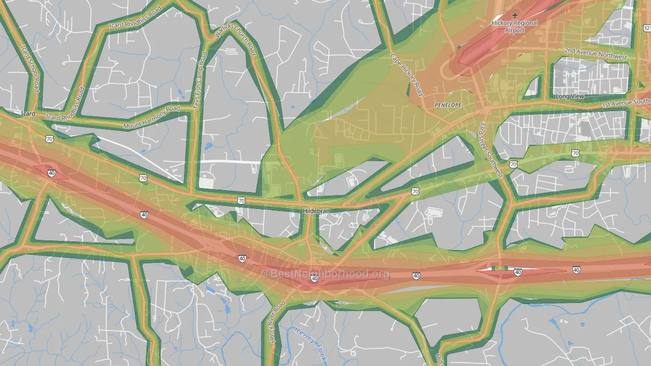 28637, NC Map of Noise Levels in 28637