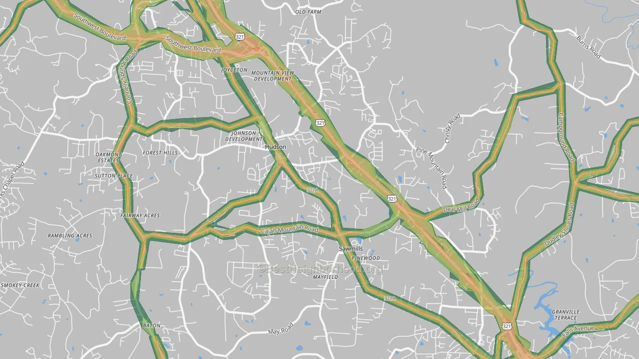 28638, NC Map of Noise Levels in 28638
