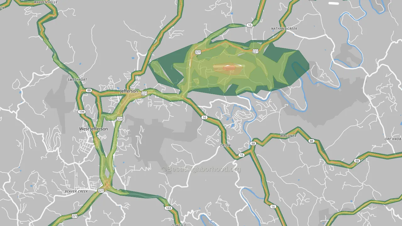 28640, NC Map of Noise Levels in 28640