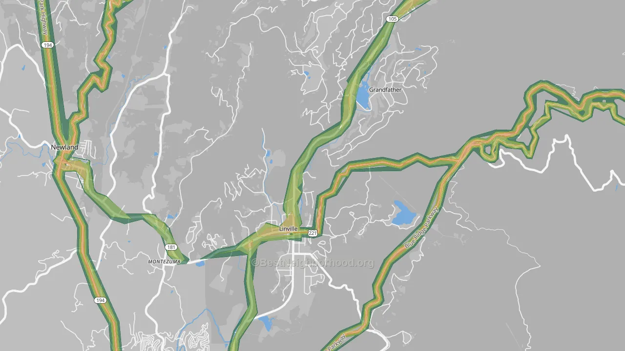 28646, NC Map of Noise Levels in 28646