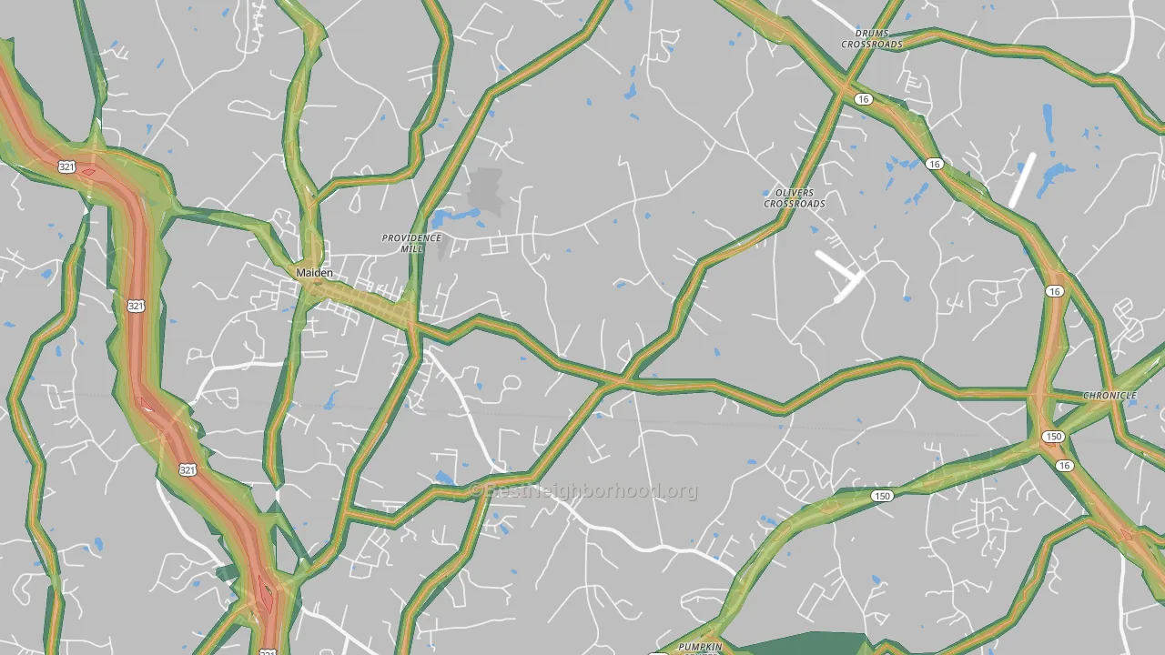 28650, NC Map of Noise Levels in 28650