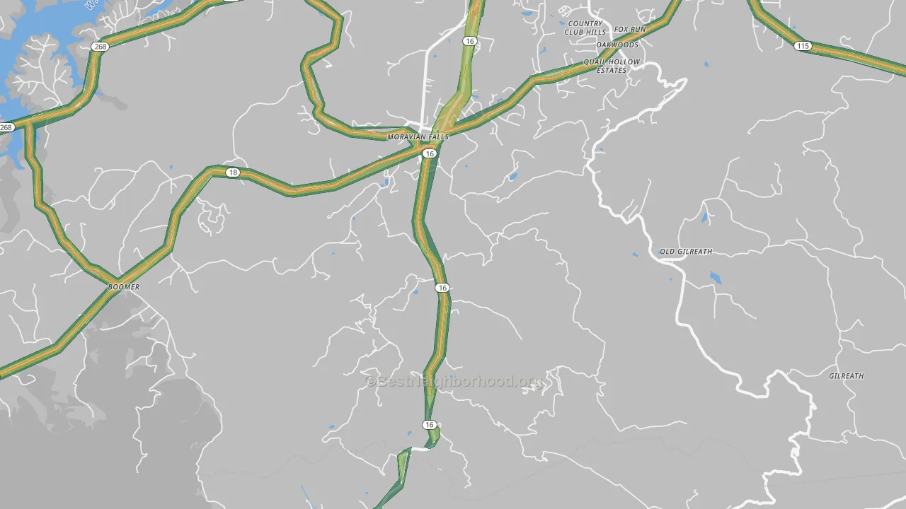 28654, NC Map of Noise Levels in 28654