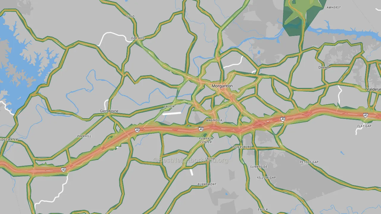 28655, NC Map of Noise Levels in 28655