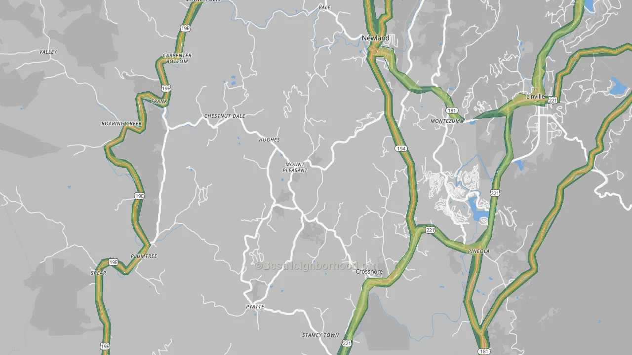 28657, NC Map of Noise Levels in 28657
