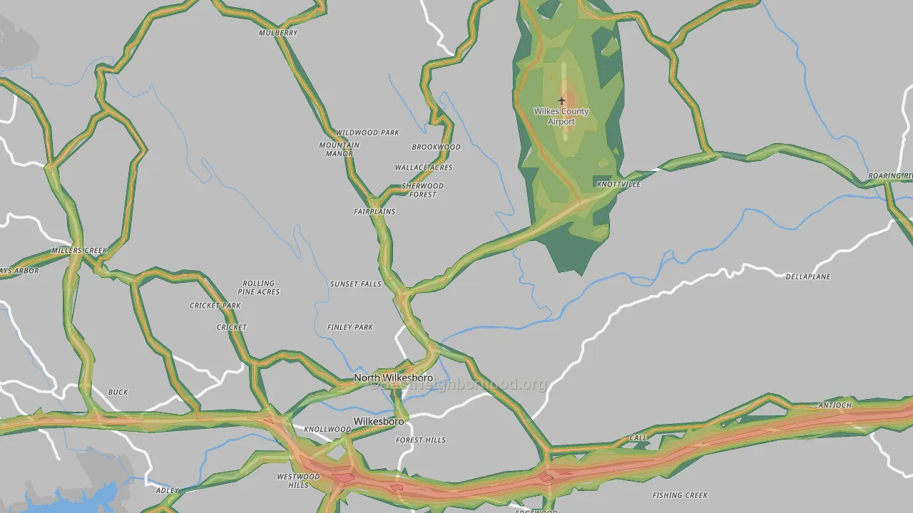 28659, NC Map of Noise Levels in 28659