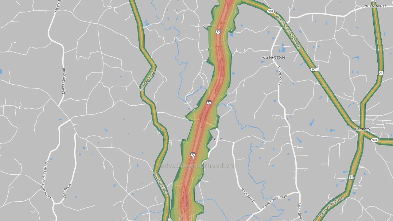 28660, NC Map of Noise Levels in 28660