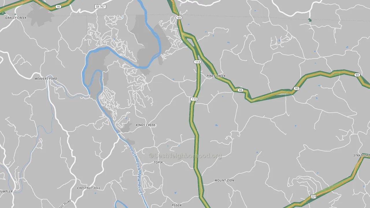 28663, NC Map of Noise Levels in 28663