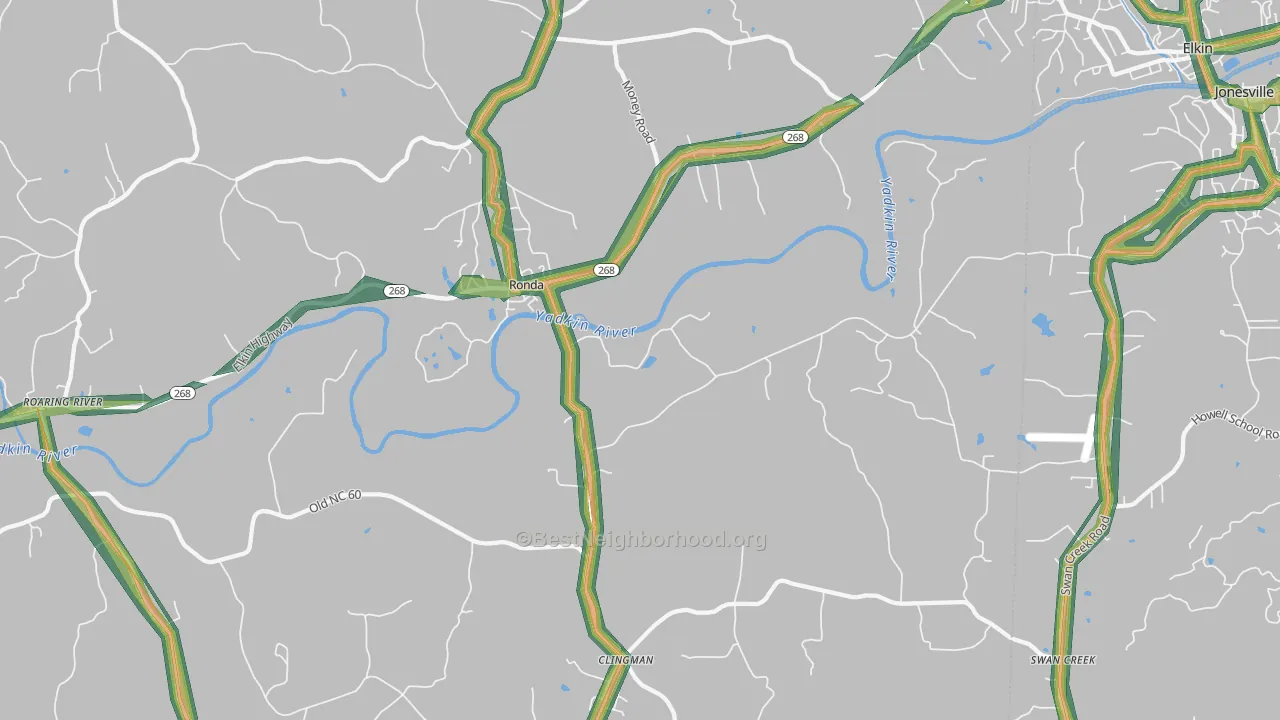 28670, NC Map of Noise Levels in 28670