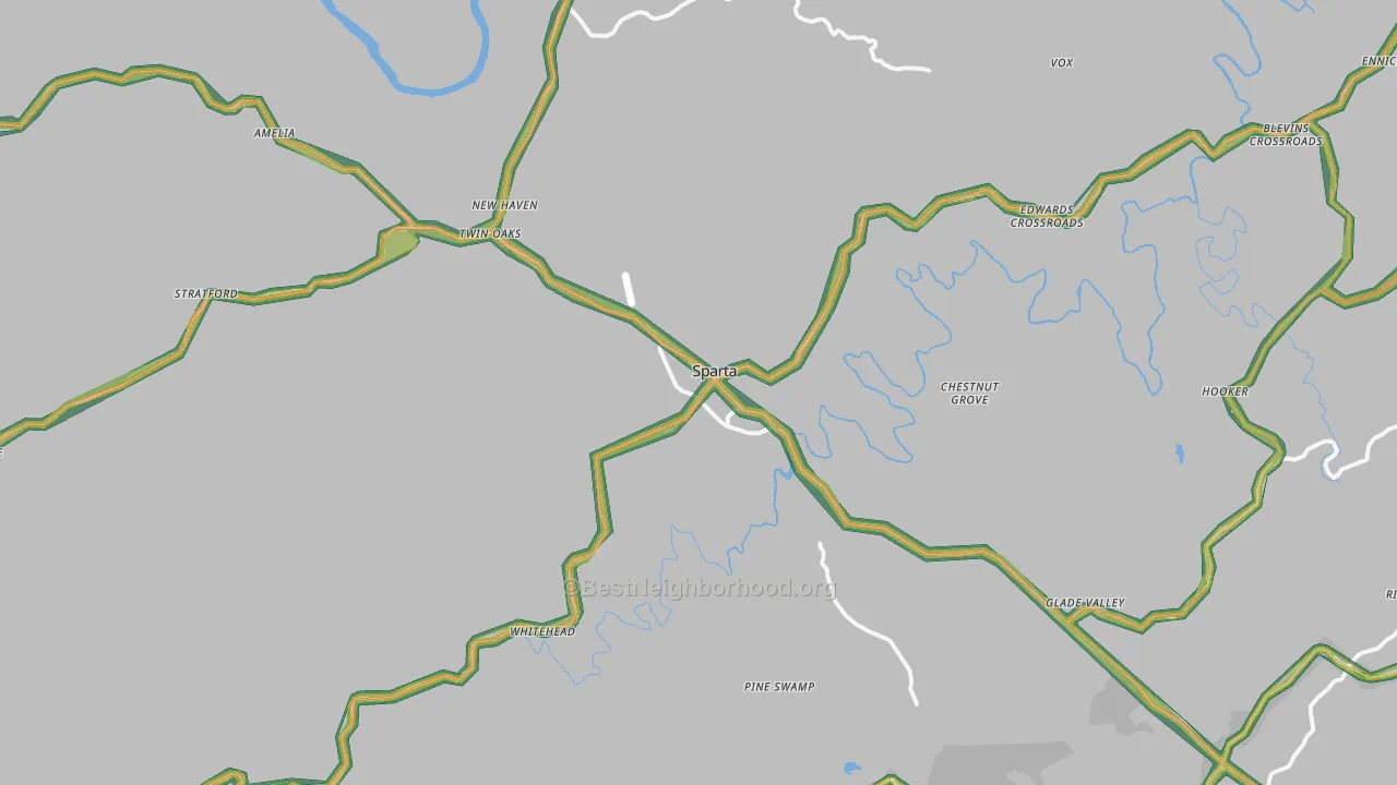 28675, NC Map of Noise Levels in 28675