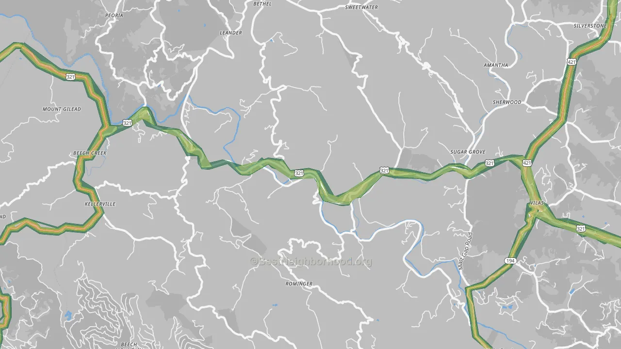 28679, NC Map of Noise Levels in 28679