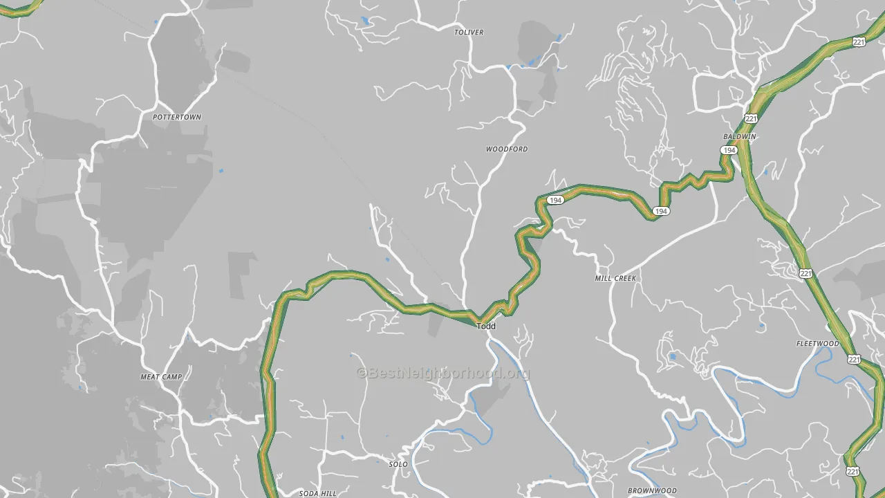 28684, NC Map of Noise Levels in 28684